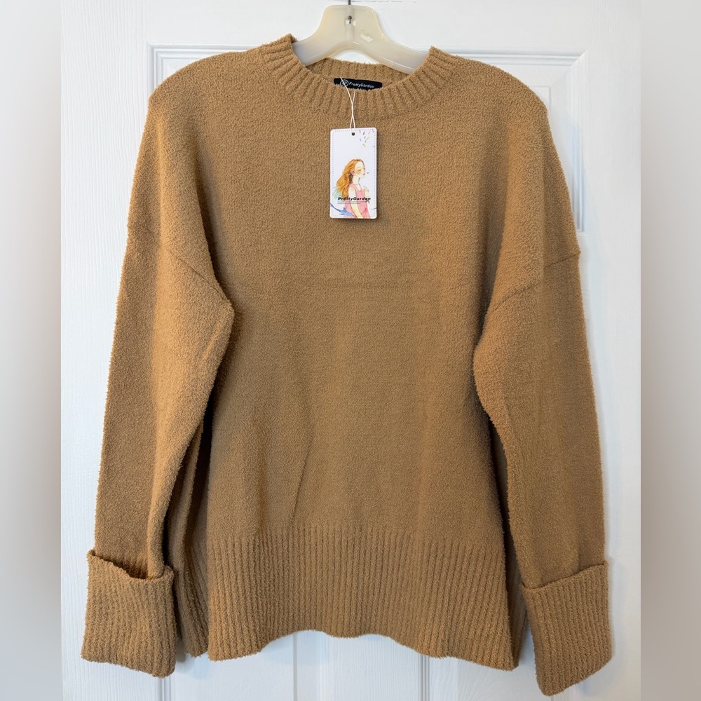 Relaxed Crewneck Sweater in Camel - Women